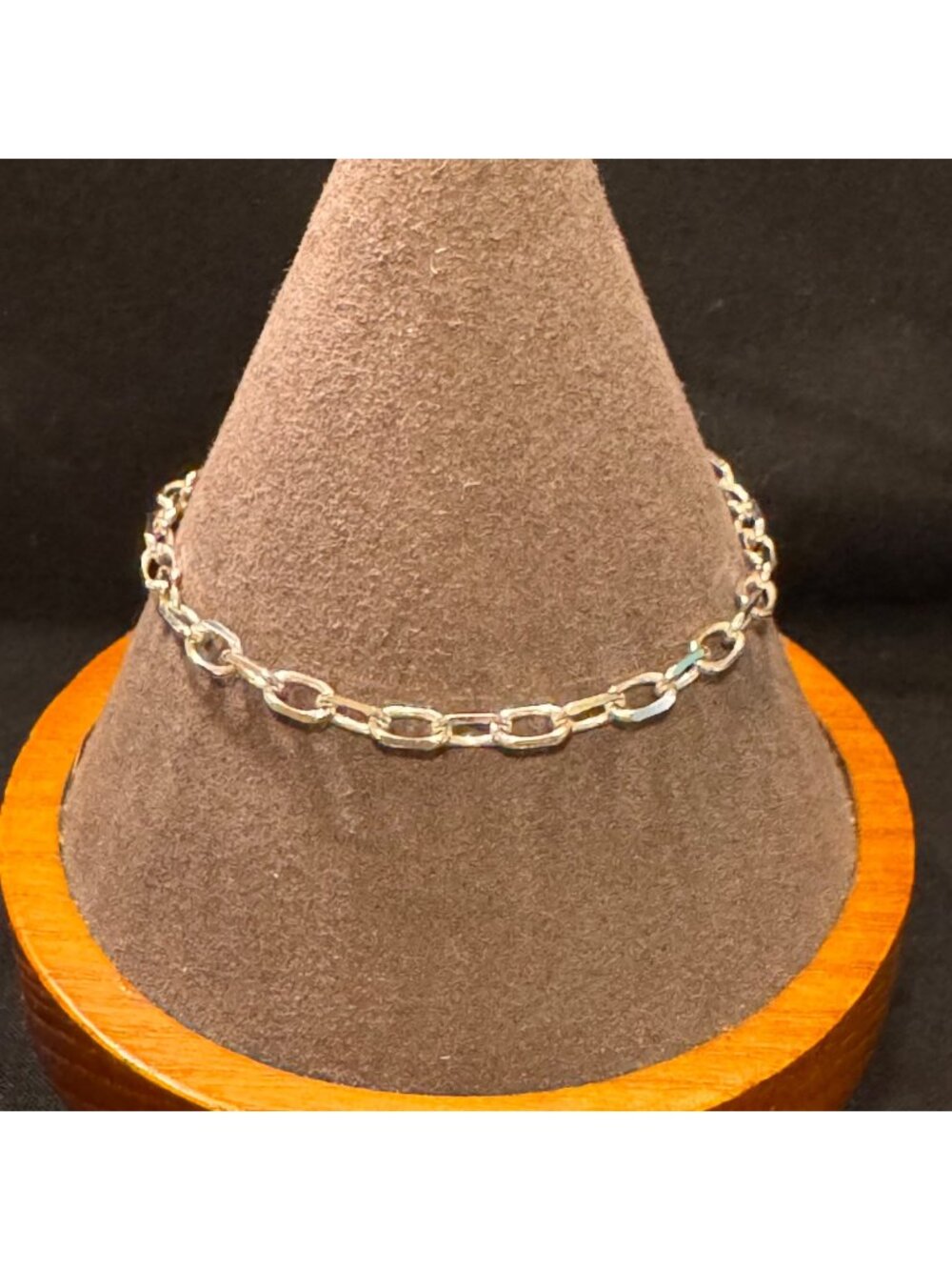 Sterling Silver 925 Cable Link Chain Bracelet Spring Ring Size 7" Length